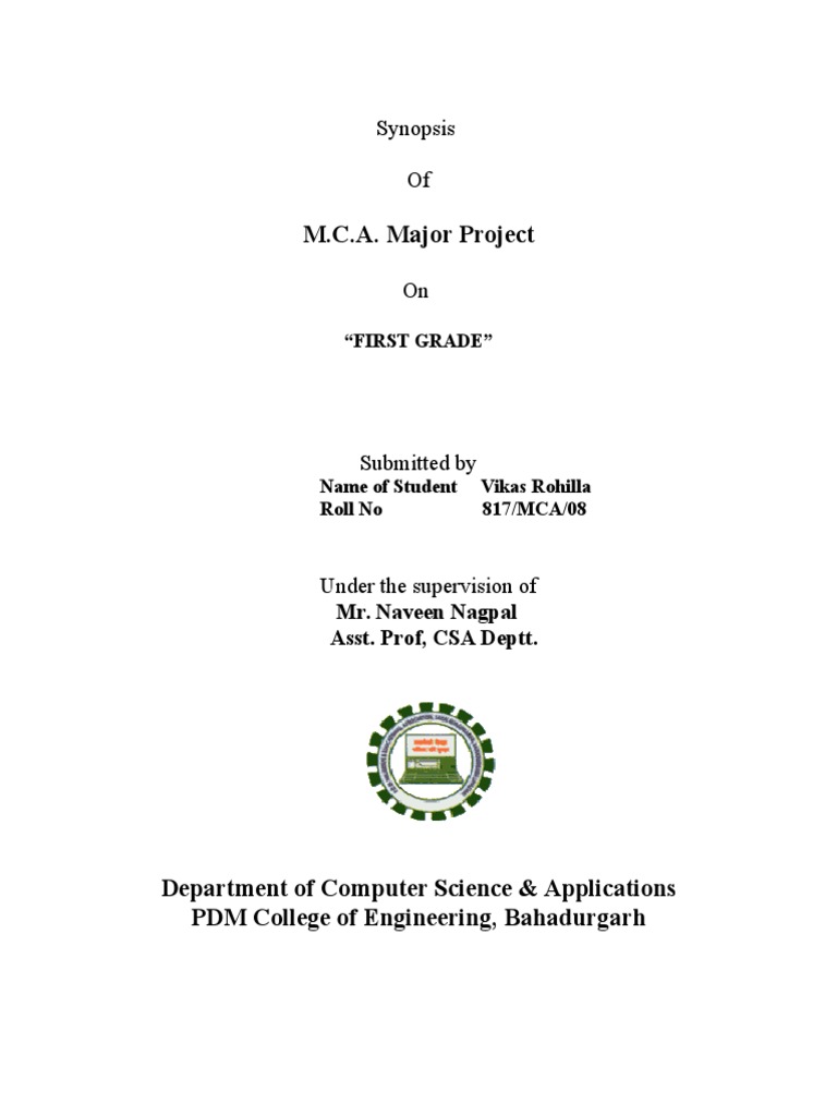 Mca Project Synopsis Format 2 Ios Mobile Phones