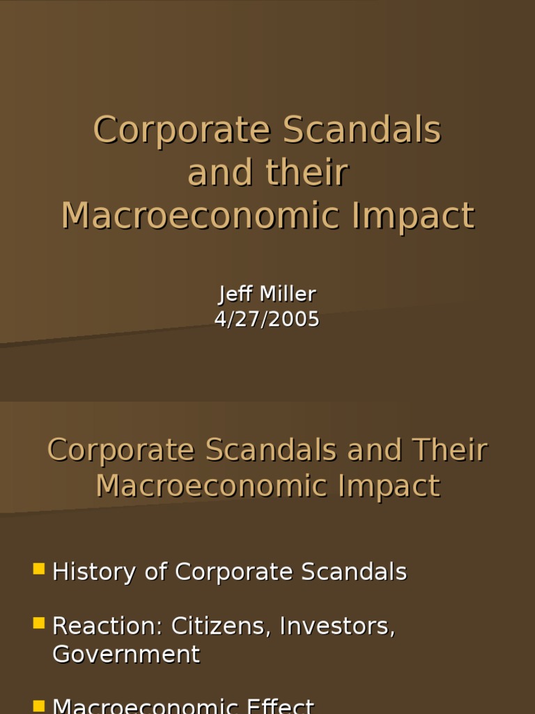 Corporate Scandals and Macroeconomic Impact PDF