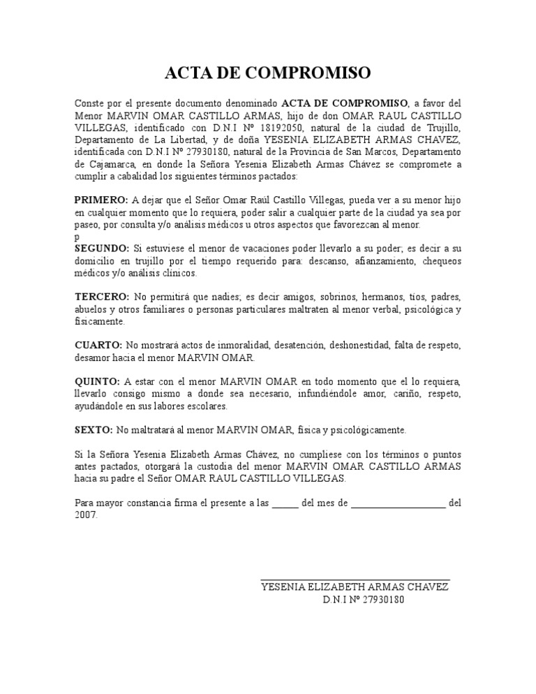 ACTA DE COMPROMISO