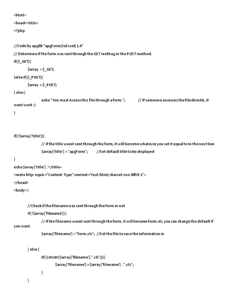 Apg Form PHP Project | PDF | Microsoft Excel | Computer File