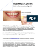 West Hollywood Dentista Cosmetico, el Dr. Poneh Ghasri, Ahora esta Haciendo el Blanqueamiento de Dientes Mas Asequible, con una Caida de Blanqueamiento Especial