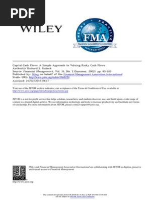 Capital Cash Flow Valuatioon