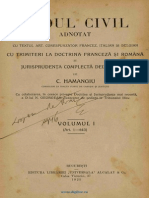 Codul Civil Adnotat Cu Textul Art. Corespunzător Francez Italian Și Belgian Cu Trimiteri La Doctrina Franceză Și Română Și Jurisprudența Completă de La 1868-1925 de C. Hamangiu