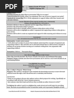 persuasive writing lesson plan