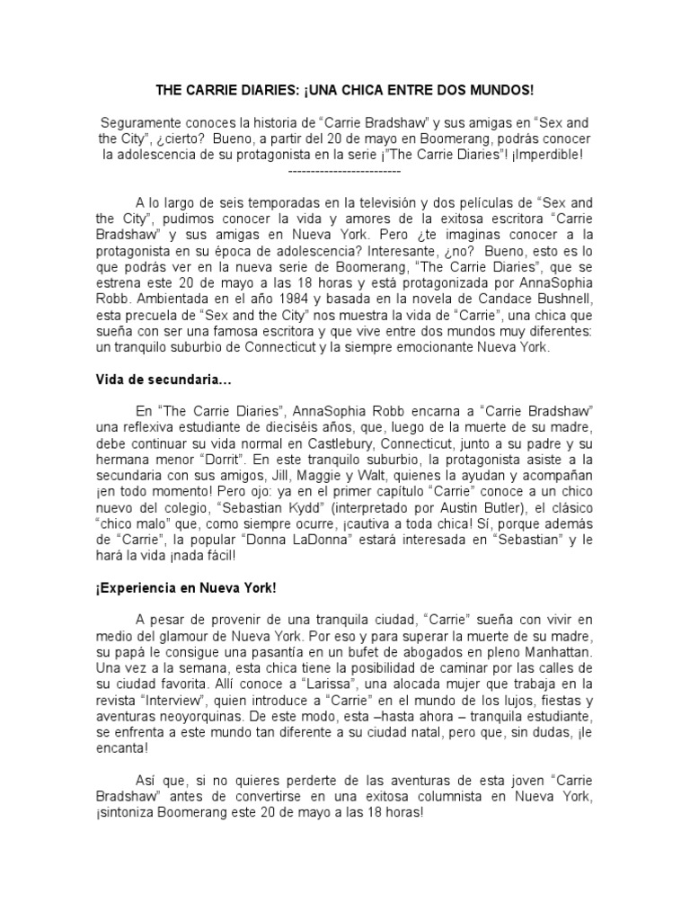 The Carrie Diaries | PDF | Sexo, image size:768x1024