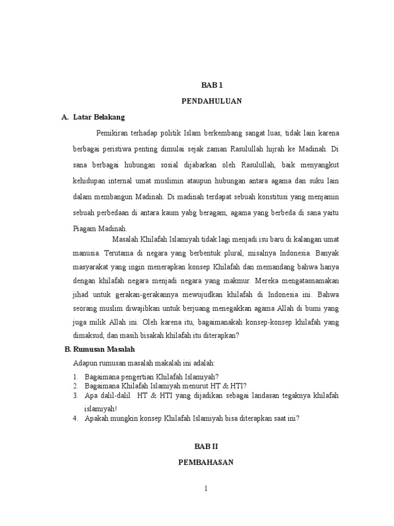 Makalah Khilafah Islamiyah