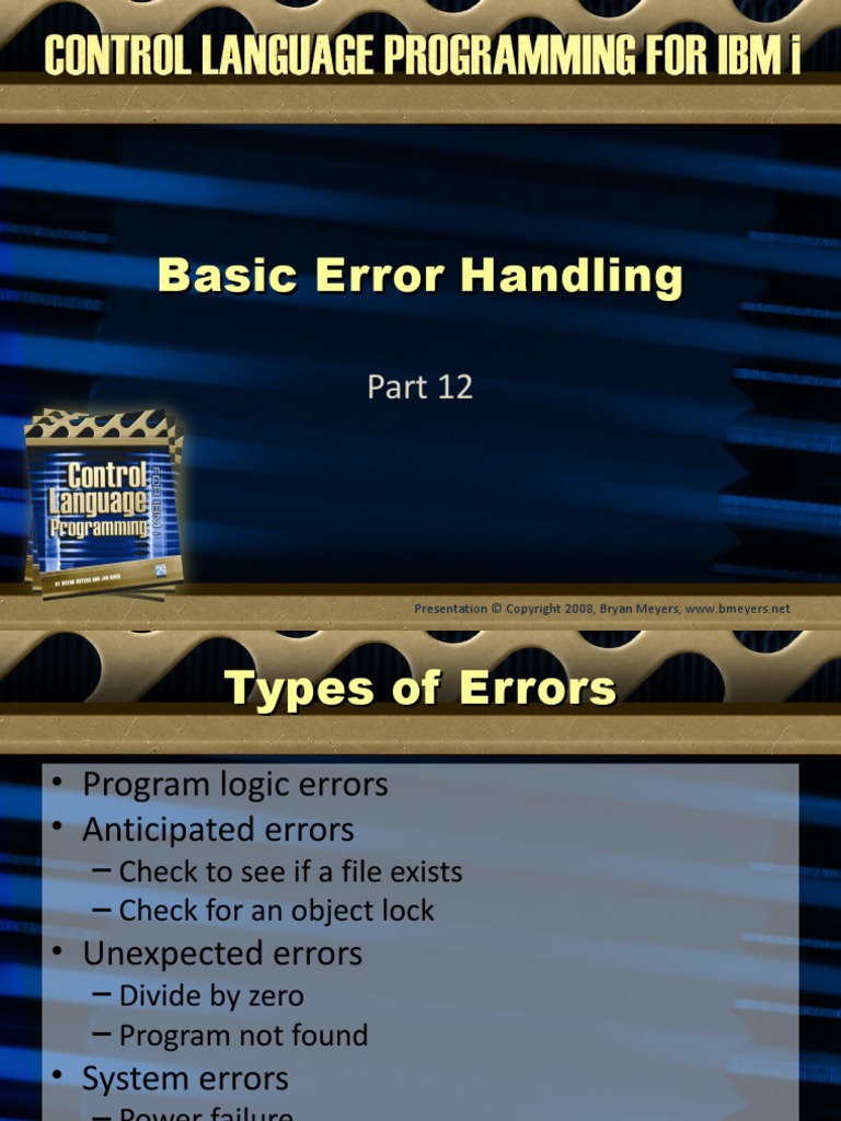 Basic Error Handling | Operating System Technology | Computer File ...