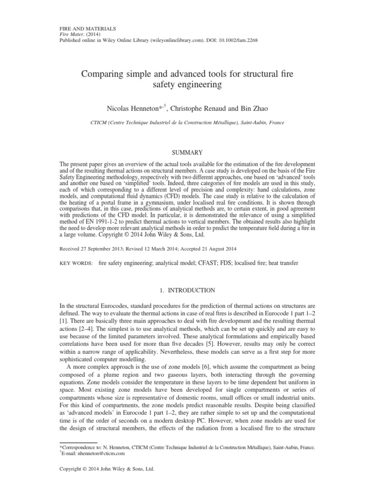 2014 Zhao Comparing Simple and Advanced Tools For Structural Fire