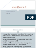 Storage Class in C: Types