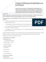 Format of Project Report With General Guidelines On How To Write Project Report
