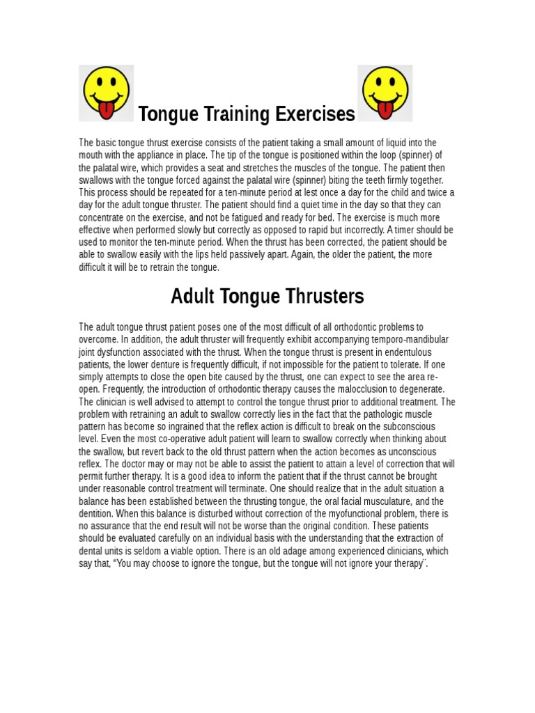 Adult Tongue Thrust Training Guide | PDF | Self-Improvement | Science ...