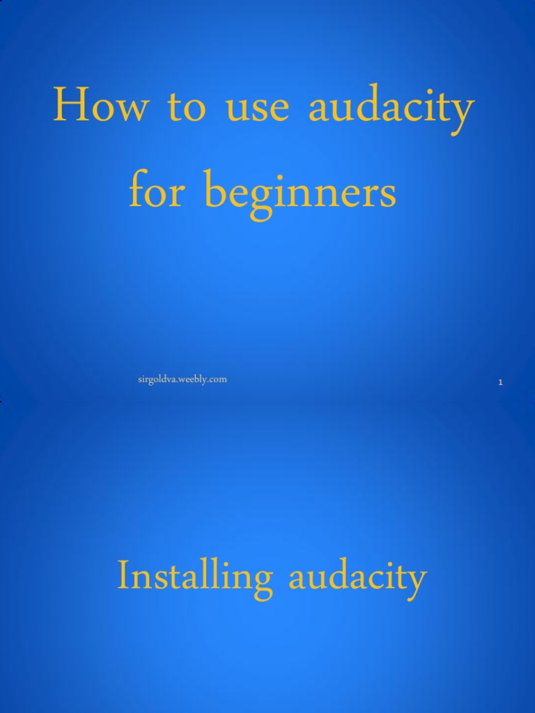 4.how To Use Audacity Tutorial | PDF