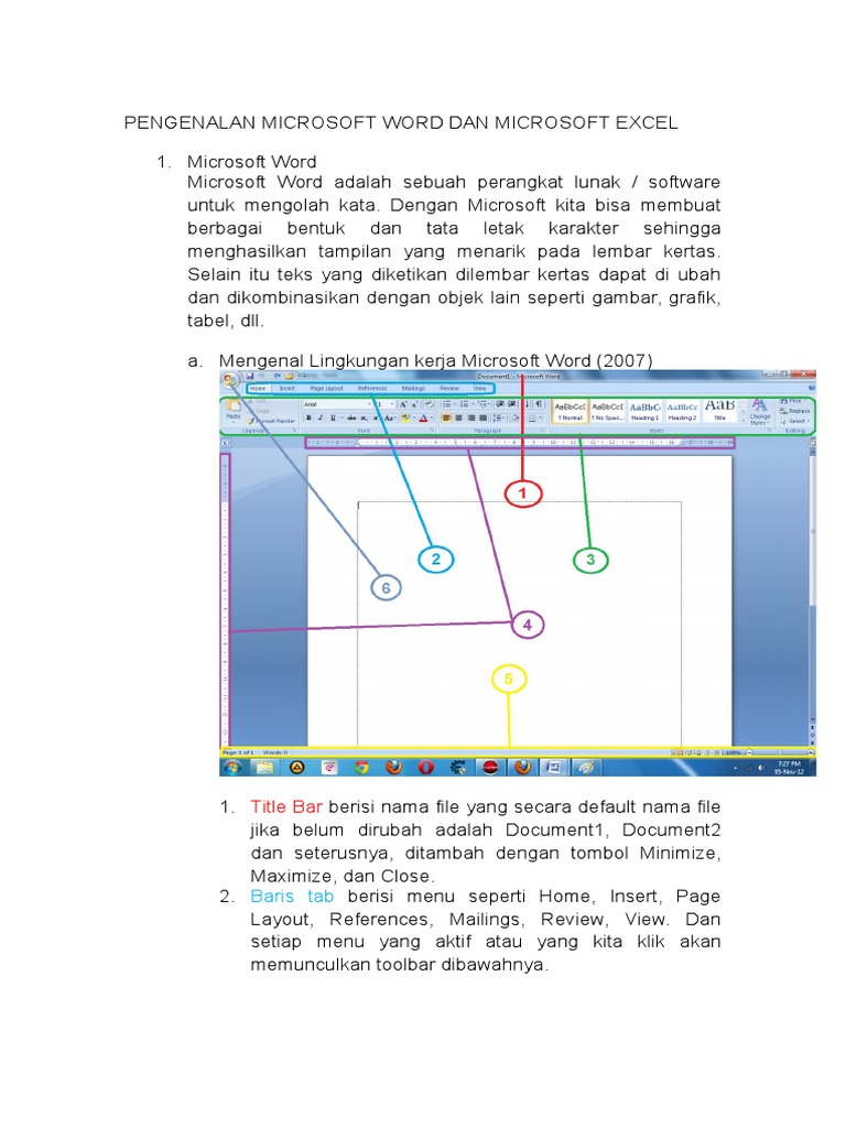 Pengenalan Microsoft Word Dan Microsoft Excel