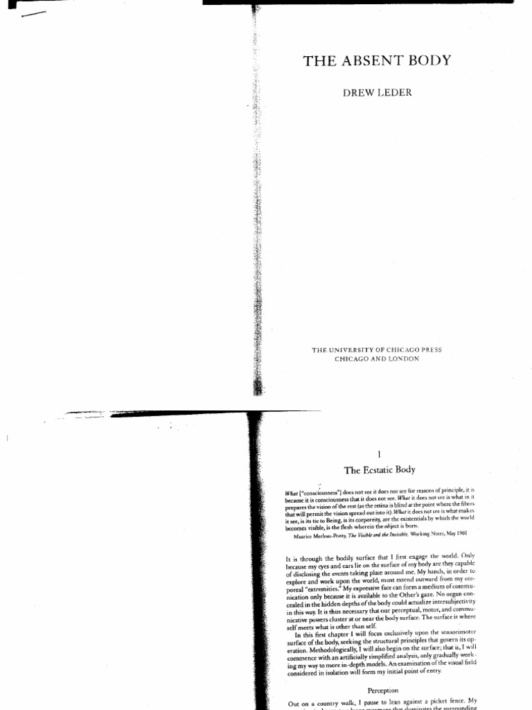 LEDER The Absent Body PDF |