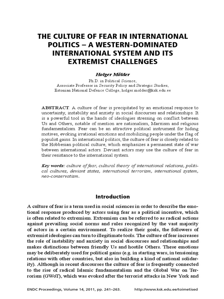 Fear in International Politics | PDF