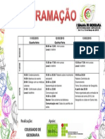 PROGRAMAÇÃO I SEMANA DE GEOGRAFIA DO IF BAIANO CAMPUS SANTA INÊS