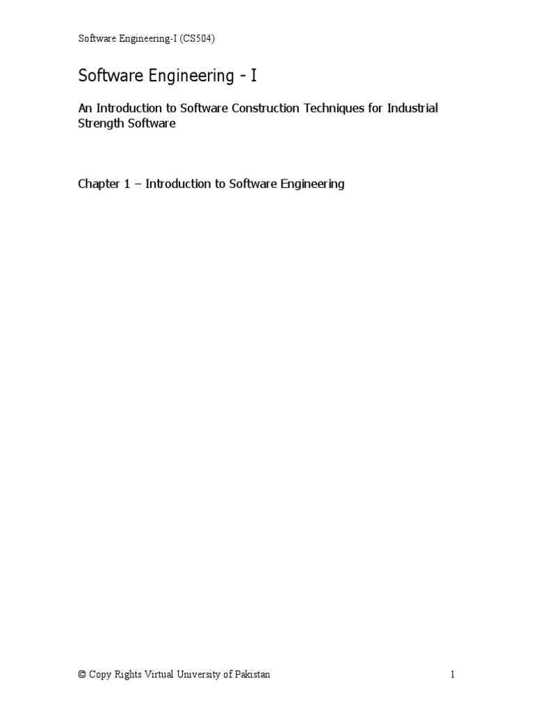 Software Eng Cs 504 Introduction | PDF