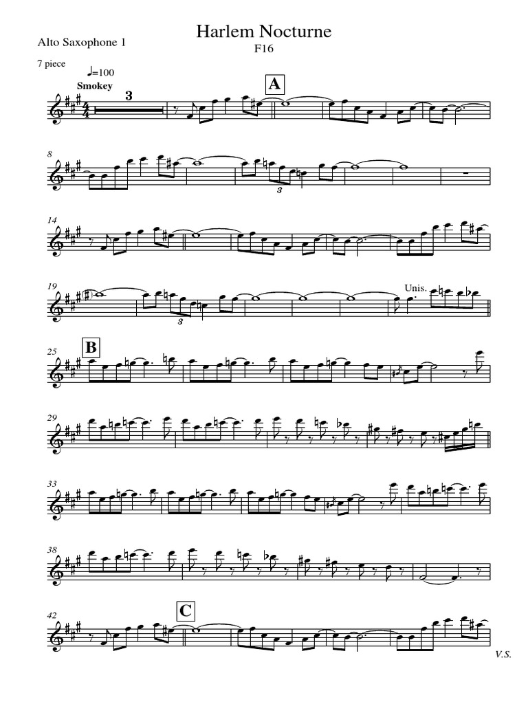 Harlem Nocturne - Alto Saxophone 1