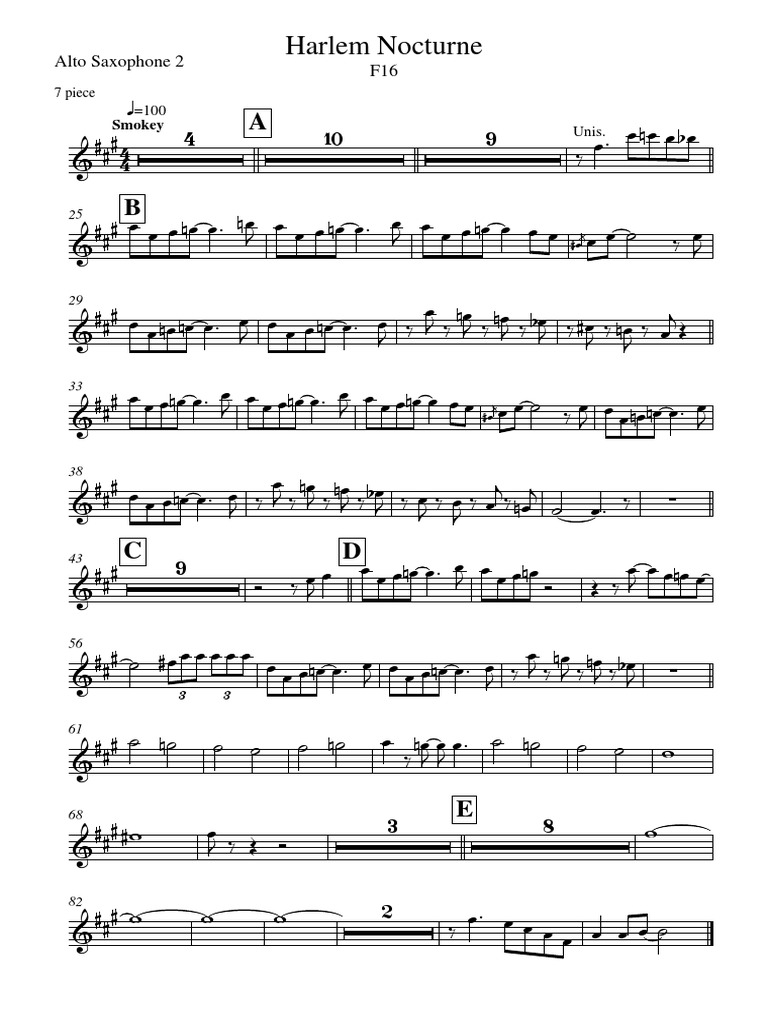 Harlem Nocturne - Alto Saxophone 2 | PDF