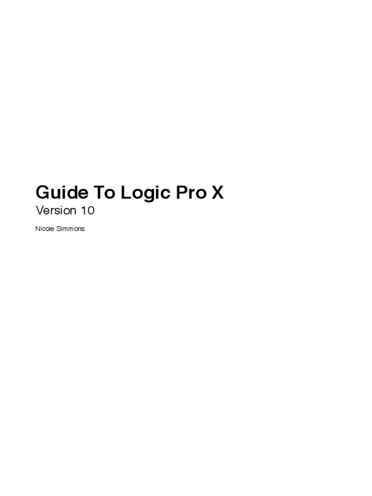 Logic Pro X Guide PDF PDF Computer Keyboard Media Technology
