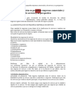 La Administración en Pequeñas Empresas Comerciales y de Servicio y Su Perspectiva