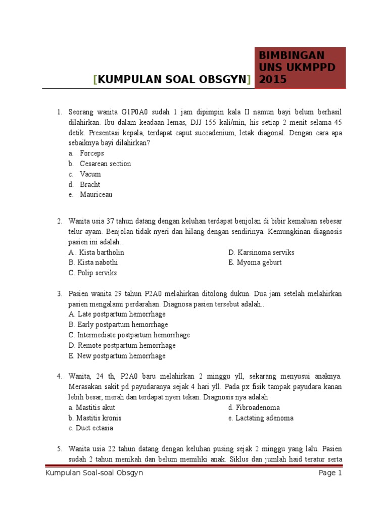 Contoh Soal Kasus Kanker Serviks Pembahasan Soal