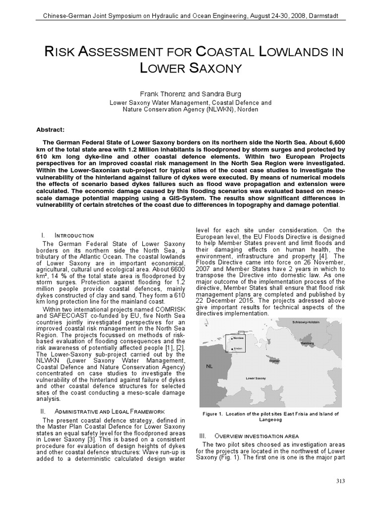 Coastal Risk Assessment in Lower Saxony | PDF | Levee | Flood