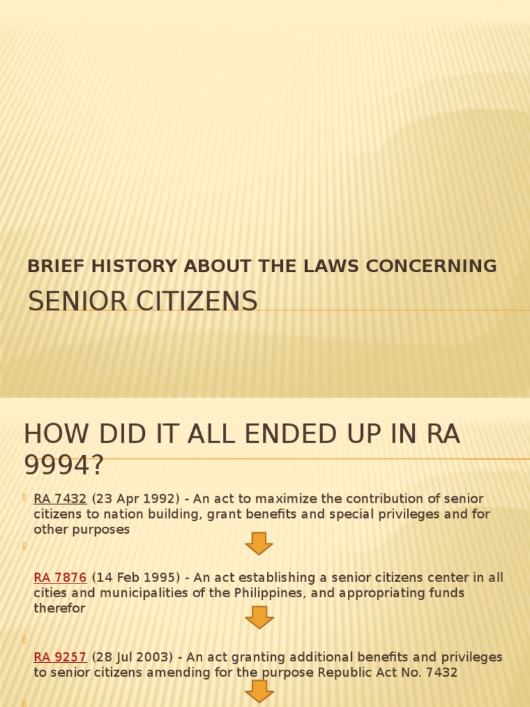 Senior Citizen Laws in the Philippines | PDF