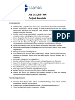 Job Description Project Associate: Responsibilities