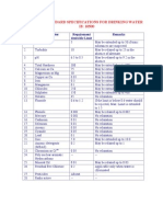 Drinking water standard specification