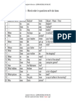 Worksheet Word Order Questions Do en Answers