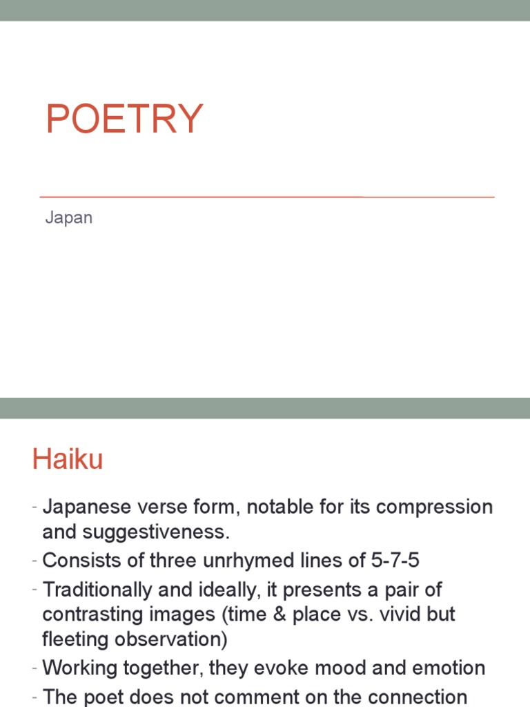 Understanding Japanese Haiku Poetry | PDF | Classics