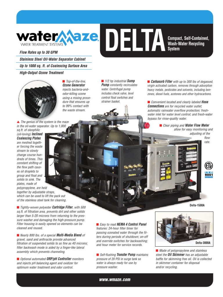 Delta Wash-Water Recycling System | PDF | Filtration | Liquids