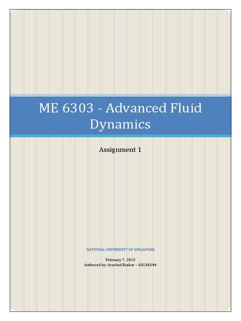 Advanced Fluid Dynamics - Assignment | PDF | Teaching Methods & Materials