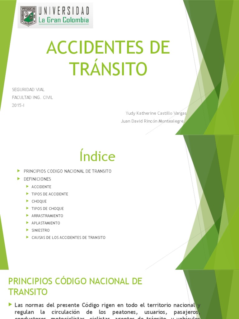 Accidentes De Tránsito Pdf Accidente De Tráfico Seguridad Vial