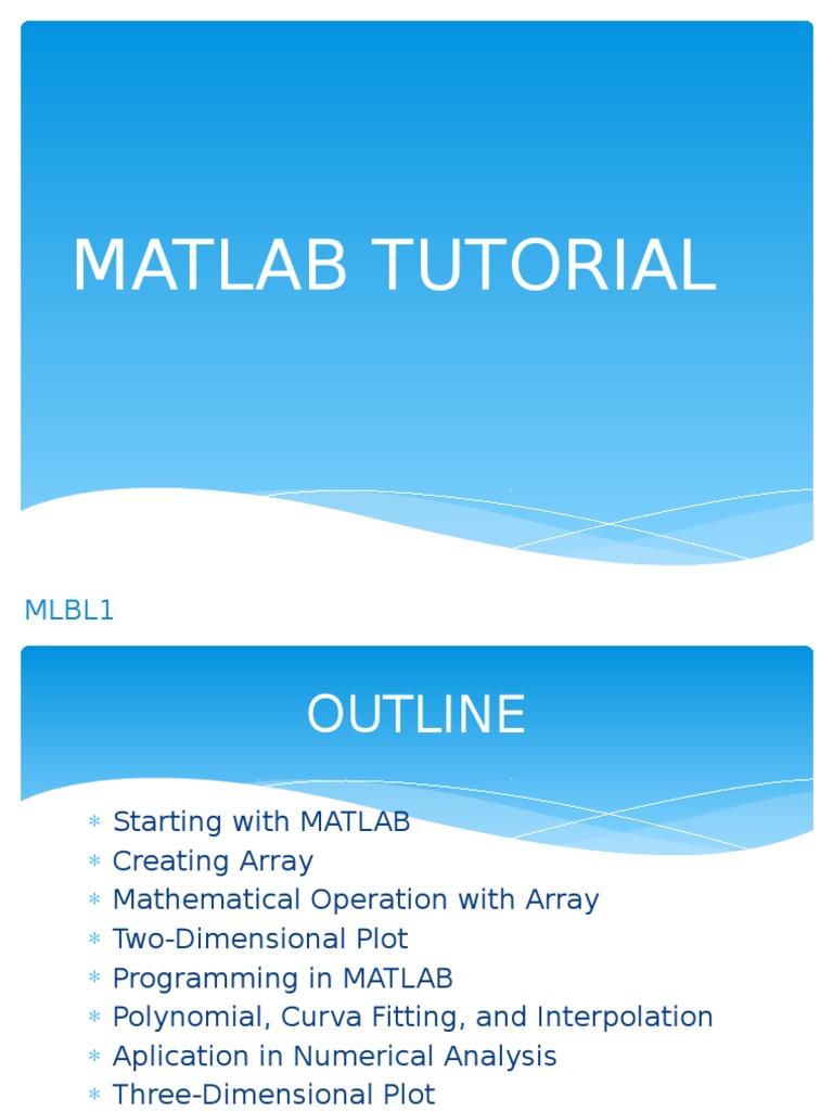 MATLAB Tutorial: Basics to 3D Plots | PDF