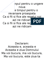 Acum e Timpul Pentru-O Ungere Noua