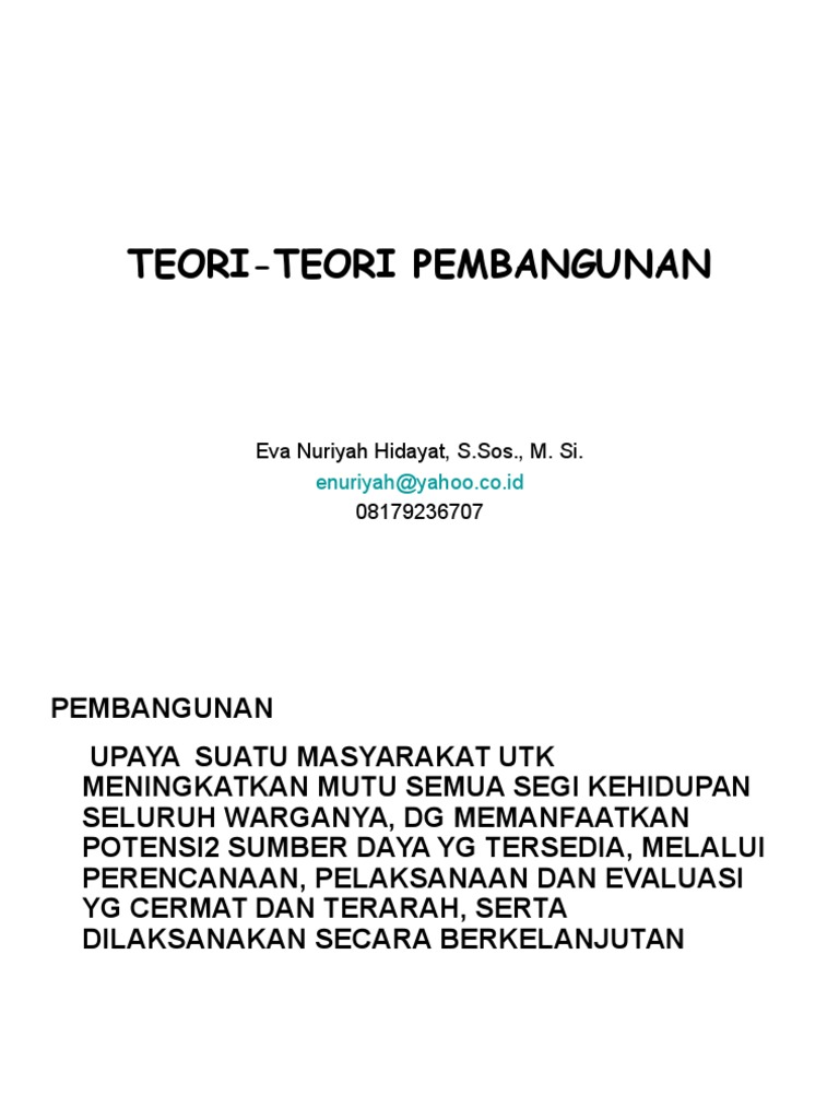 Sosiologi Pembangunan Pdf