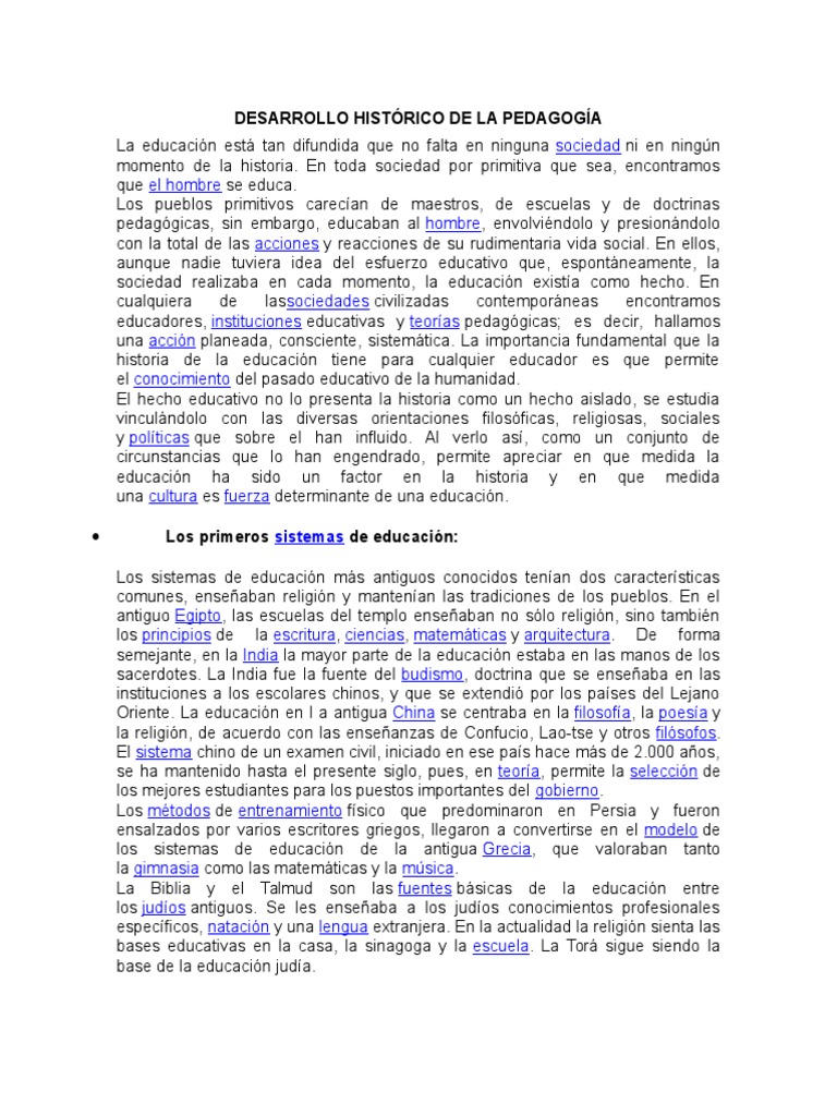 Desarrollo Histórico de La Pedagogía Cognición