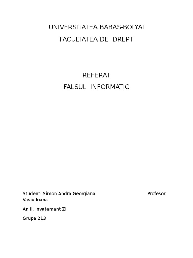 Infractiuni Informatice | PDF