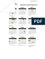 Calendario Laboral Zaragoza 2015