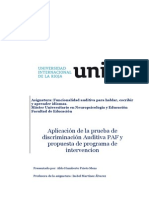 Aplicación de La Prueba de Discriminación Auditiva PAF y Propuesta de Programa de Intervencion