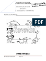 Examen de Diagnostico - Matematicas - 6to Grado