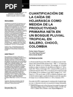 Cuantificacion De La Caida De Hojarasca