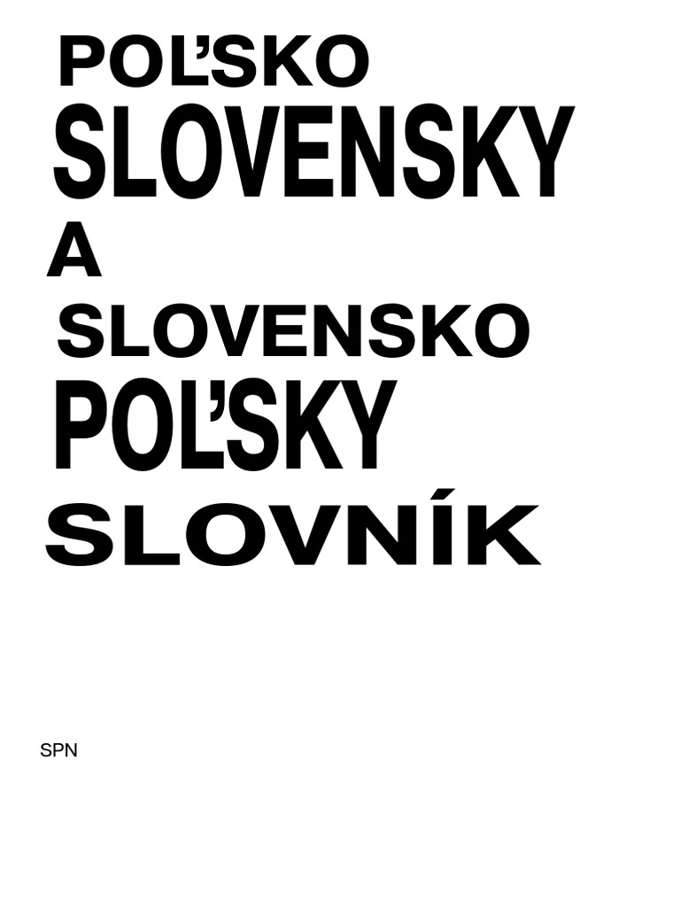 A.A. Słownik Polsko-Słowacki I Słowacko-Polski | PDF