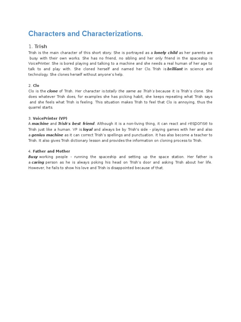 Characters and Characterizations One Is One and All Alone | PDF ...