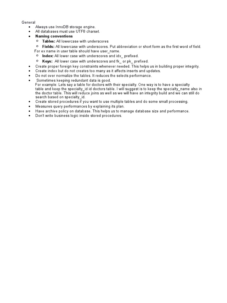 Database Design Best Practices Guide | PDF | Business
