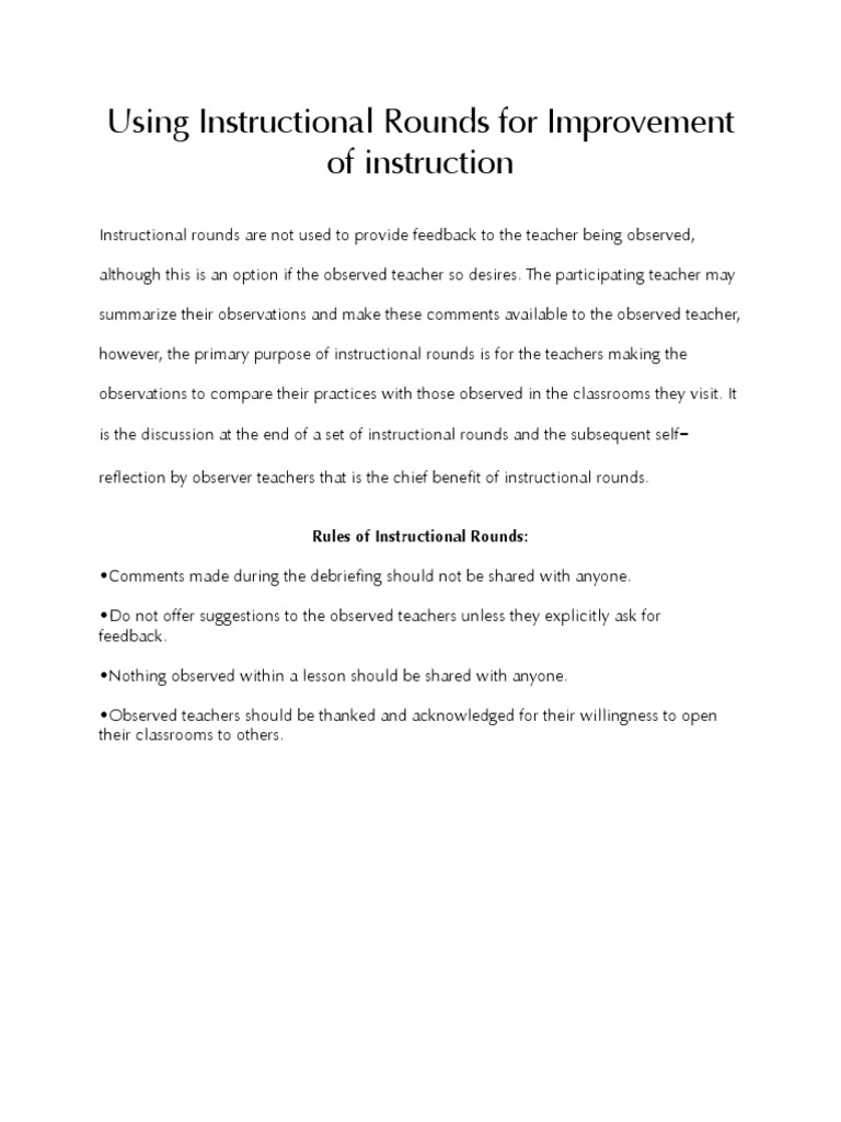 Enhancing Teaching with Instructional Rounds | PDF | Teachers | Semiotics