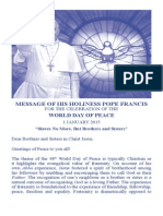 Pope's Message For The World Day of Peace 2015