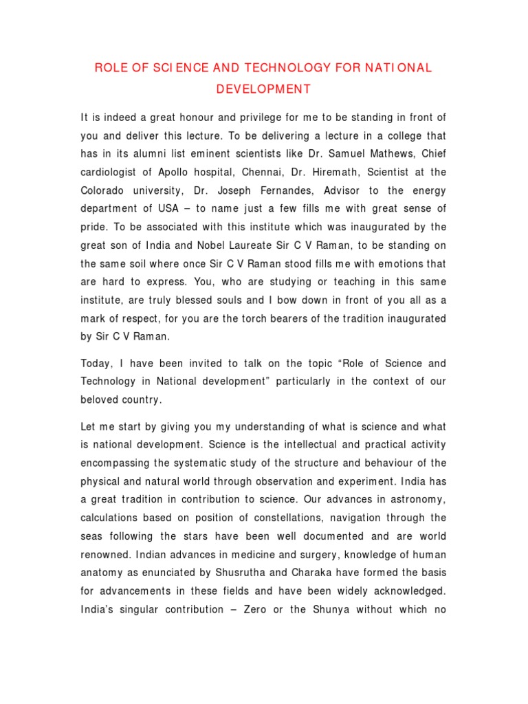 Science and Technology in National Development | PDF | Nuclear Power ...